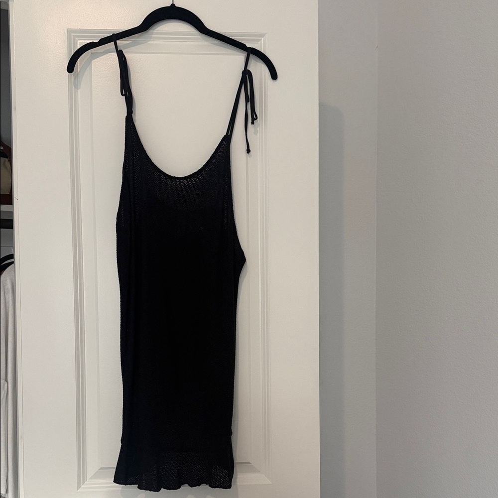 BEACH BUNNY Black Tie-Shoulder Knit Tank Dress - Women